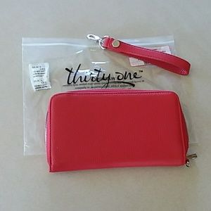 Thirty-one Jewell Red Wallet With Strap  NEW